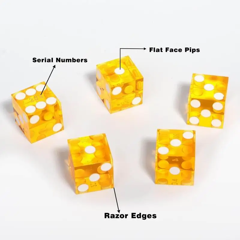 0.748in Craps Dice Pair Matching Serial Numbers - Authentic Las Vegas Casino Table-Played Dice