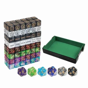 108PCS MTG Tokens & 16mm MTG Dice Set for Magic Card, Keyword Token Life Counters Dice with Box, Compatible with Magic CCG Card Gaming