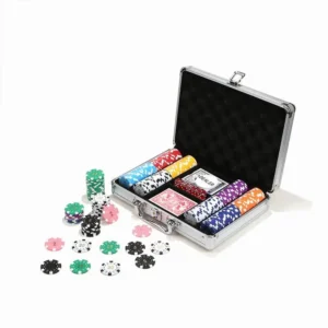 200Pcs Poker Chips Set for Texas Holdem,Blackjack, Tournaments with Aluminum Case,2 Decks of Cards, Dealer, Small Blind, Big Blind Buttons and 5 Dice,11.5 Gram