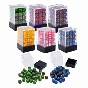 36 Pieces 12mm 6 Sided Mini Dice Set,Pearl Pattern D6 Game Dice Set,6 Sided Standard Game Dice for Board Games Dice Games Classroom Teaching Dices Game, with Portable Gaming Box