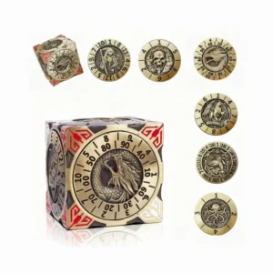 7 in 1 Spinner DND Dice Set, Metal Roulette DND Dice with 3D Relief for Dungeons and Dragons, Premium Unique Dice Spinner for DM & Tabletop Games RPG Players