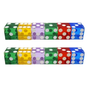 Foxbone Set of 5 Grade AAA Precision 19mm Serialized Casino dice with Razor Edges and Corners
