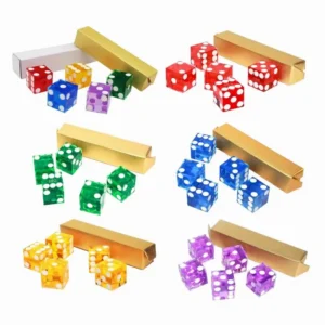 Games & Sports Expert AAA Grade 19mm Pro Vegas Casino Style Craps Dice Set of 5 with Razor Sharp Edges & Matching Serialized Numbers for RPG, Dice Stacking, Yahtzee Dice Games