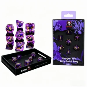 Liquid Core DND Dice Set, 7pcs Sharp Edge Dice for Role Playing Dungeons and Dragons Ttrpg with Gift Box, Handmade Resin D&D Dice RPG Role Playing Games Dice Set