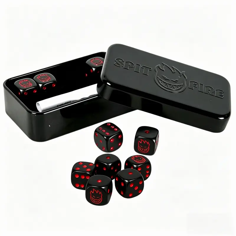 SPIT FIRE Customized pattern logo game dice set
