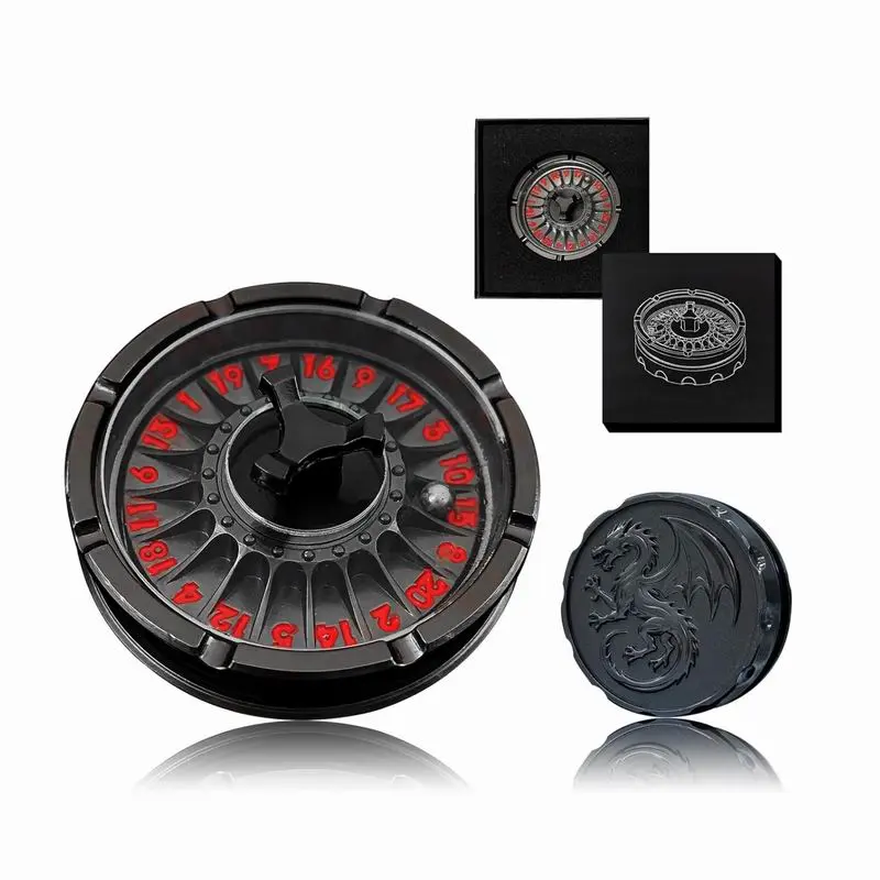 G20 Roulette Dice Spinner for DND Dice Set, D20 Dragon Metallic D&D Dice with Gift Case for DND Game, RPG Role Playing Table Game Gifts