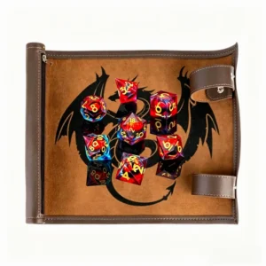 Scroll Dice Tray and Rolling Mat with Zippered Dice Holder – Storage Pouch Holds up to 14 Metal or Plastic Polyhedral Dice – Compatible with DND and Dungeons & Dragons Game Dice Scroll-Dice-Tray-and-Rolling-Mat-with-Zippered-Dice-Holder-Storage-Pouch-Holds-up-to-14-Metal-or-Plastic-Polyhedral-Dice-Compatible-with-DND-and-Dungeons-Dragons-Game-Dice